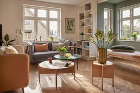 Natúr színű kerek dohányzóasztal tölgyfa dekorral ø 86 cm Heritage – Hübsch