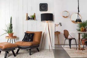 Tripod Wood fekete állólámpa fa lábakkal - Zuiver