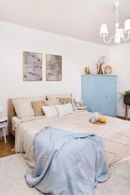 Martin fehér-barna kerámia-szövet asztali lámpa, magasság 29 cm - Reality