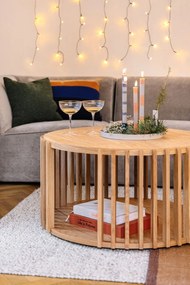 Drum tölgyfa dohányzóasztal, ø 83 cm - Woodman