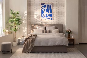 Szürke kárpitozott ágyneműtartós franciaágy ágyráccsal 180x200 cm Thessa Bold – Bonami Selection