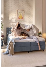 Kék ágyneműtartós boxspring ágy 180x200 cm Elva Bold Line – Bonami Selection