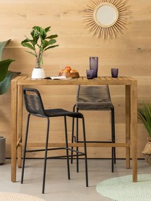 Glenville fekete acélszerkezetű bárszék, magasság 74 cm - Kave Home