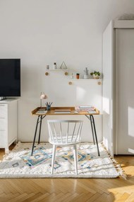 Hook fehér fali polc 2 akasztóval, hosszúság 50 cm - Gazzda