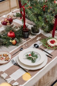 Krémszínű agyagkerámia desszertes tányér készlet karácsonyi mintával, 2 db-os, ø 16 cm Yule – Bloomingville