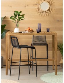 Glenville fekete acélszerkezetű bárszék, magasság 74 cm - Kave Home