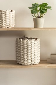 Textil tárolókosár ø 21x17 cm Peach Skin Round S – Bigso