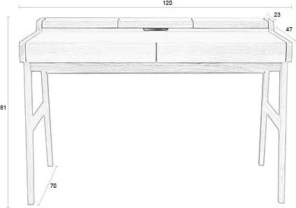 Szekreter típusú íróasztal 70x120 cm Kaat – Zuiver