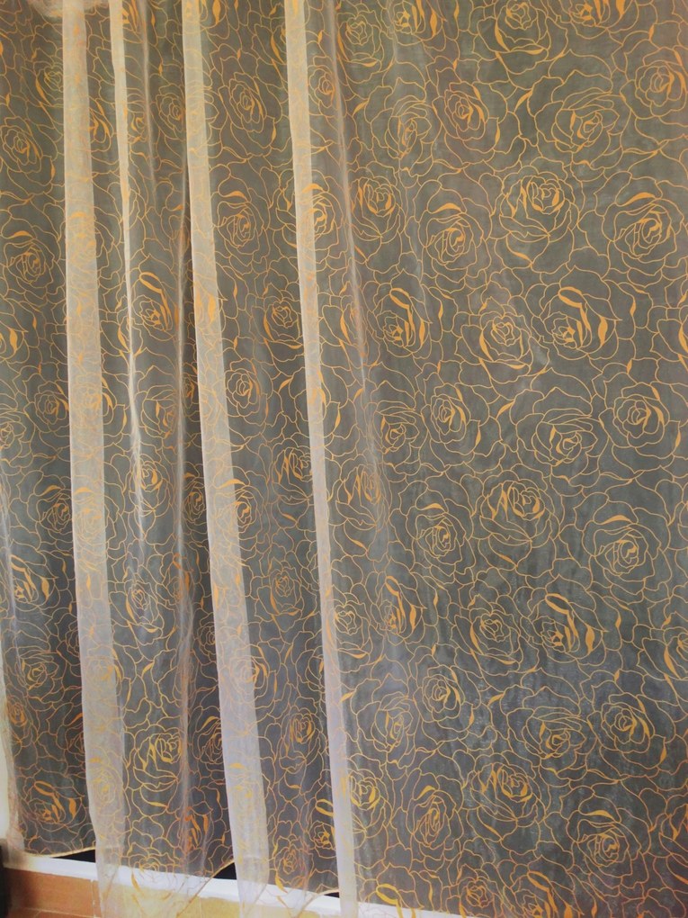 Mg Függöny Sellő organtin Fehér Bézs 280cm lengyel 2,5mb K