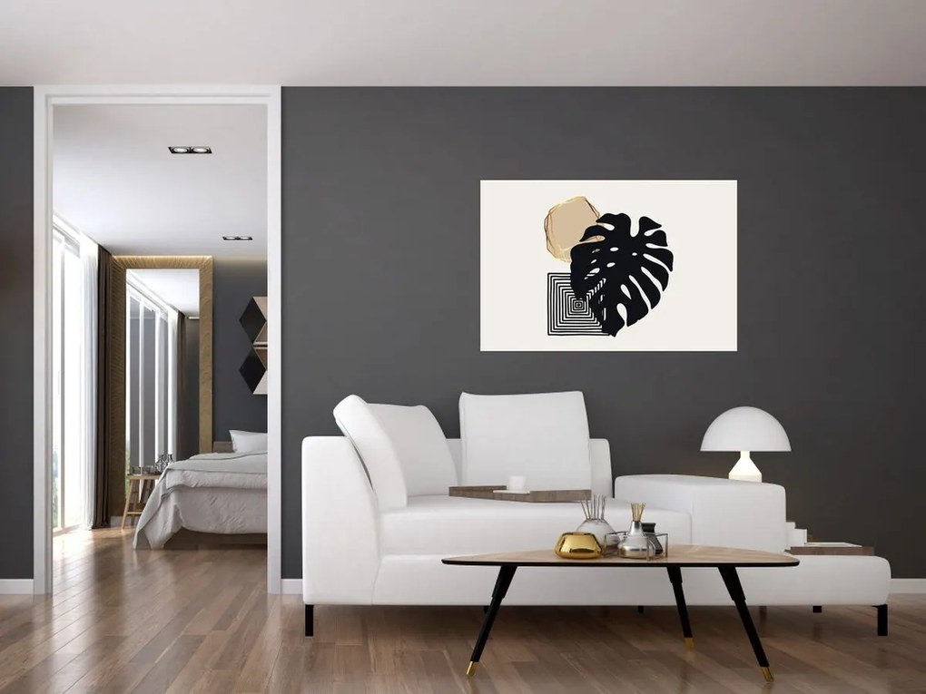 Kép - Absztrakció trópusi levelekkel N⁰2 (90x60 cm)