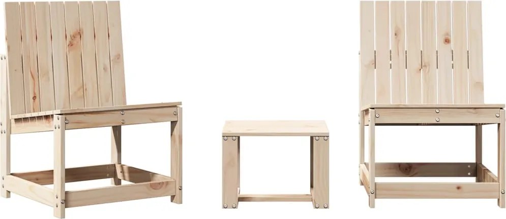 vidaXL 3 részes tömör fenyőfa kerti ülőgarnitúra