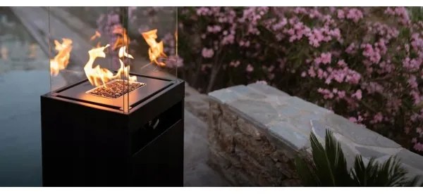 Planika Faro GAS - Kültéri gáz kandalló 142x36 cm 8kW fekete + védőborítás