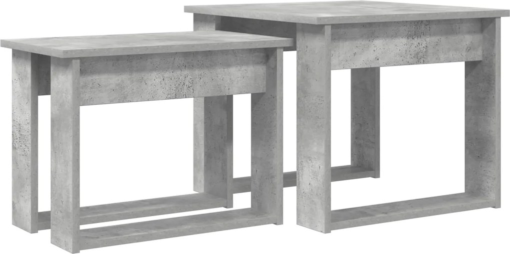 vidaXL Kávasztal Szett 2 pcs Beton Szürke Faanyag