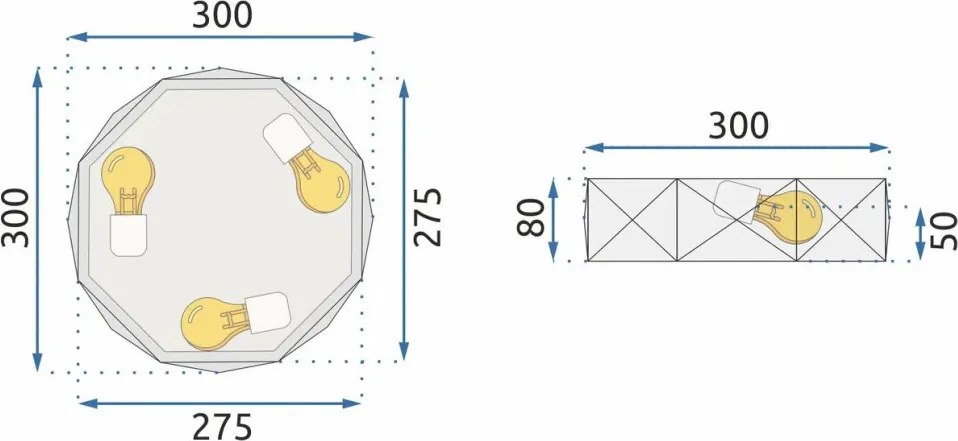 MORETTI MO6629 POLYGON Modern Mennyezeti Lámpa E27 IP20