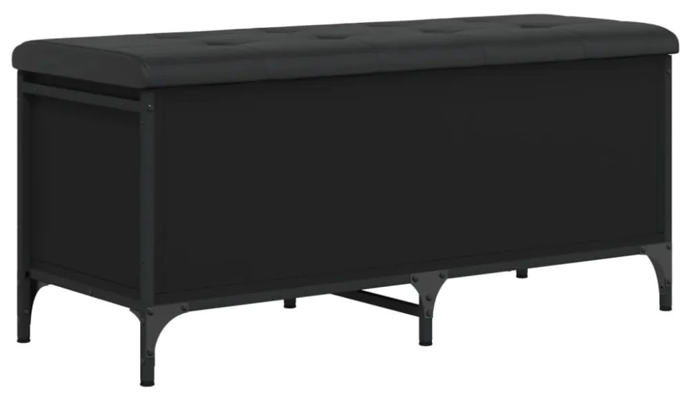 fekete szerelt fa tárolópad 102 x 42 x 45 cm