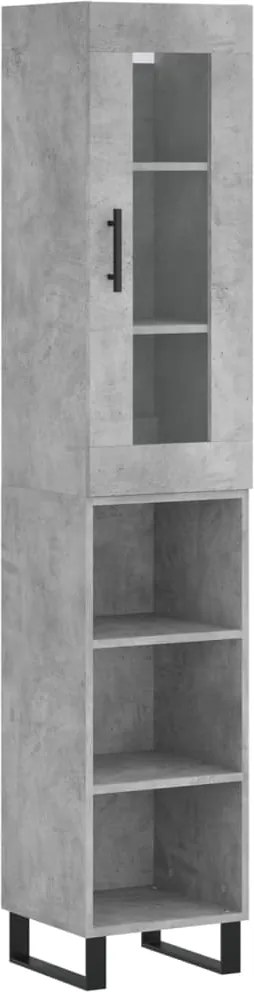 vidaXL betonszürke szerelt fa magasszekrény 34,5x34x180 cm
