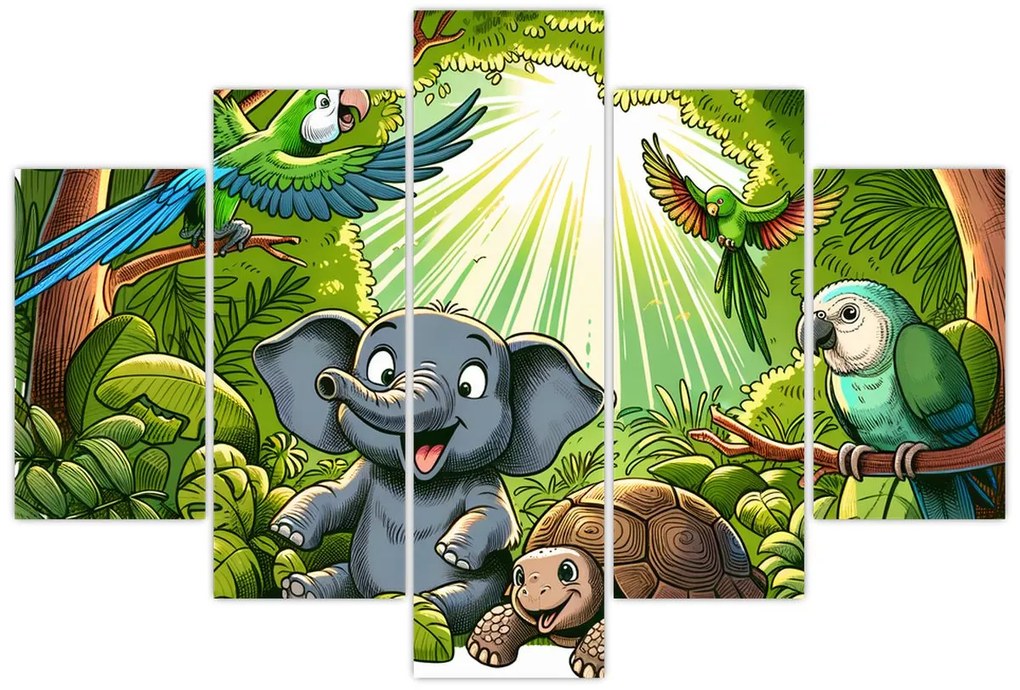 Kép - Vidám állatkák (150x105 cm)