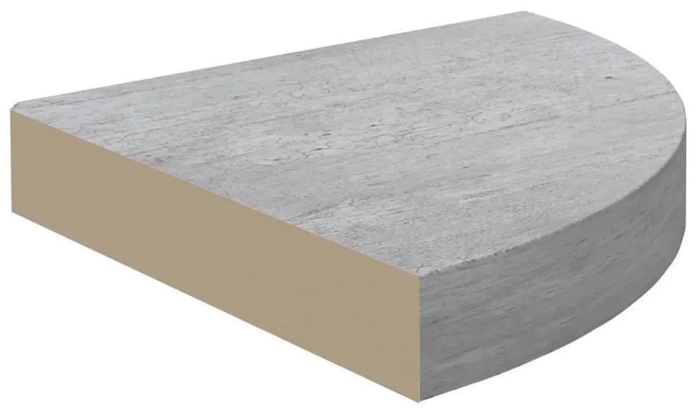 4 db betonszürke MDF fali sarokpolc 35 x 35 x 3,8 cm