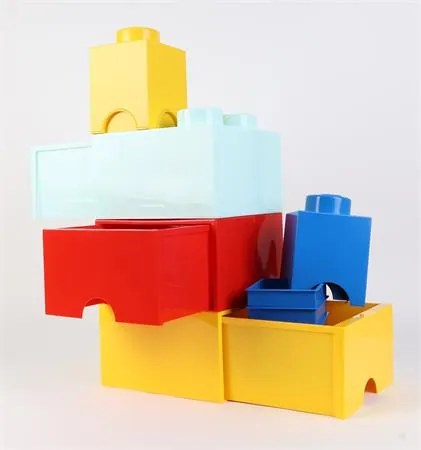 Tárolódoboz, fiókos, LEGO Brick, sárga (L40051732)