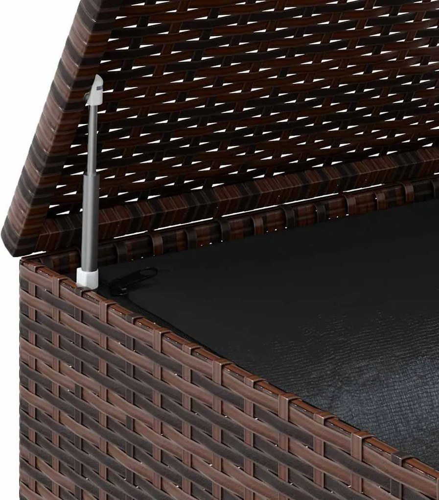 Barna Polyrattan Kerti Párnatartó Doboz 145 X 100 X 103 Cm