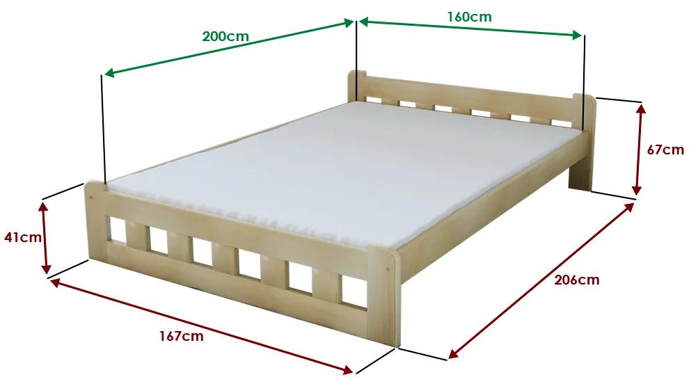 Naomi magasított ágy 160x200 cm, fenyőfa Ágyrács: Ágyrács nélkül, Matrac: Coco Maxi 19 cm matrac