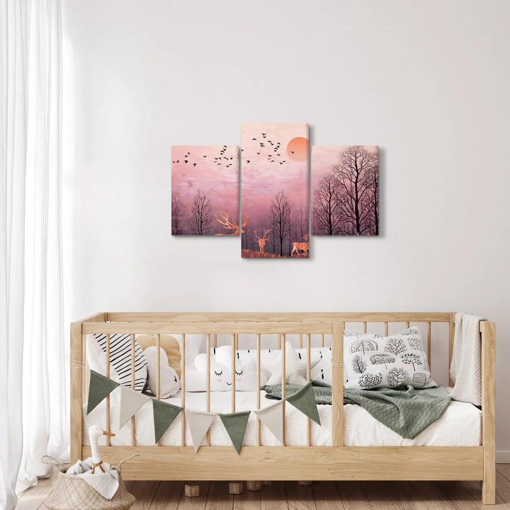 Kép - Szarvas a lenyugvó nap fényében (90x60 cm)