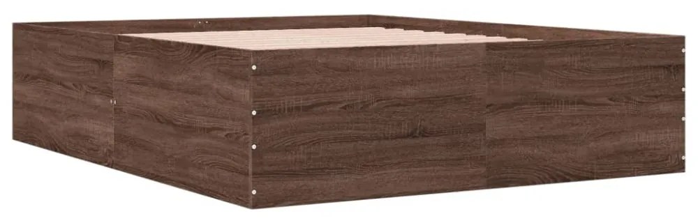 vidaXL barna tölgyszínű szerelt fa ágykeret 150 x 200 cm