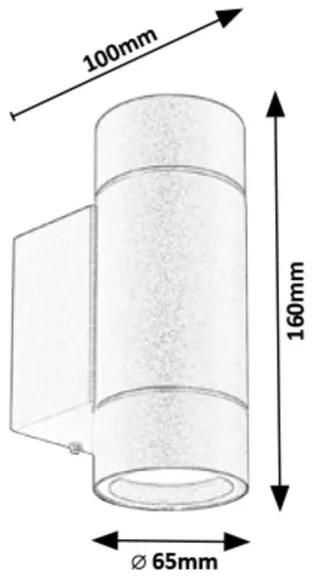 Rabalux 8119 - Kültéri fali lámpa CATANIA 2xGU10/10W/230V IP54 szürke