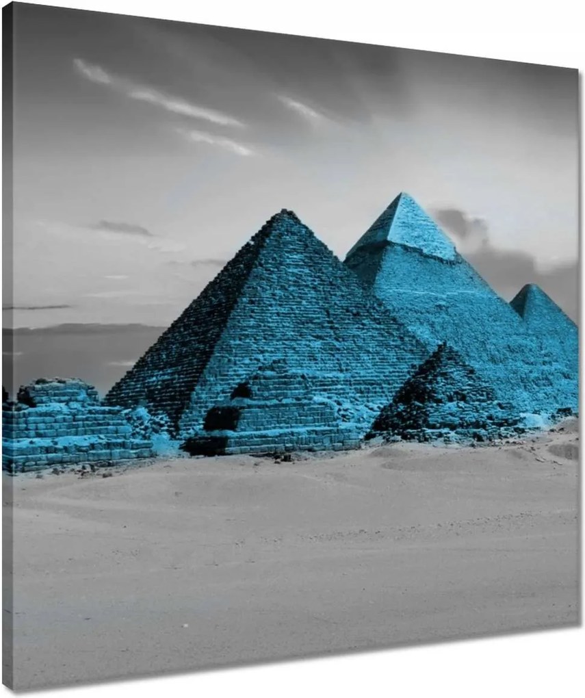 Vászonkép 50x50 Kék piramisok