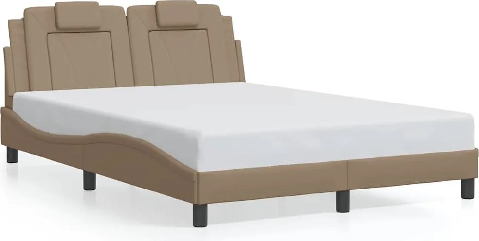 vidaXL cappuccino színű műbőr ágykeret Viana matrac nélkül 140x190 cm