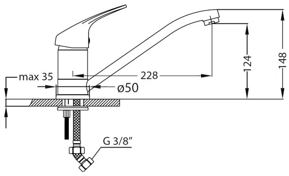 ALVEUS SETA265 - Konyhai mosogató ZOOM+mosogató csaptelep RIVIERA 14,8 cm szatén/króm