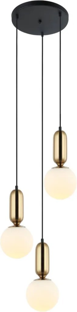 ITALUX PND-02340-3S-BRO ALDEVA Többágú Függesztett Lámpa Antik Bronz, Fehér E27 IP20