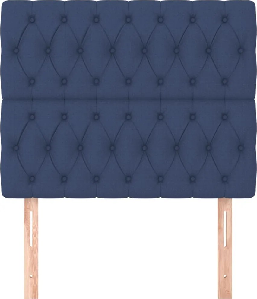 kék szövet fejtámla 90x7x118/128 cm