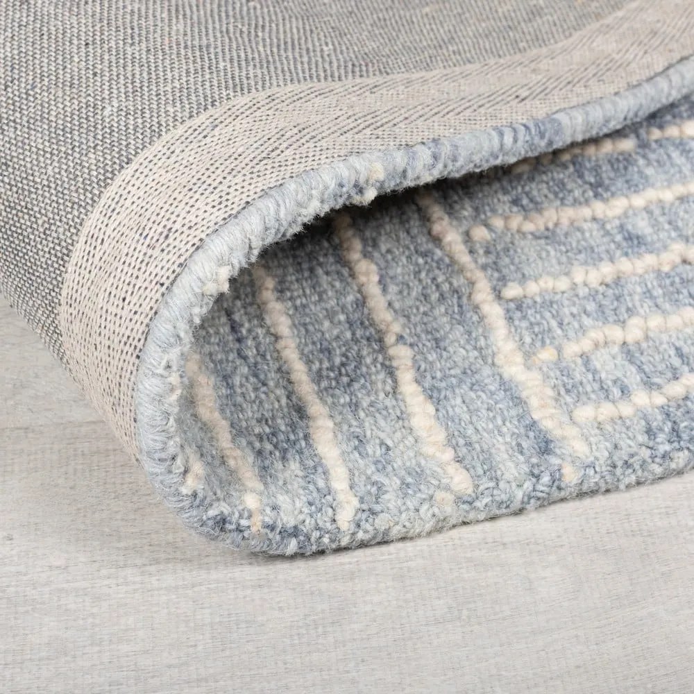 Világoskék kézi szövésű gyapjú szőnyeg 120x170 cm Memphis Wool – Flair Rugs