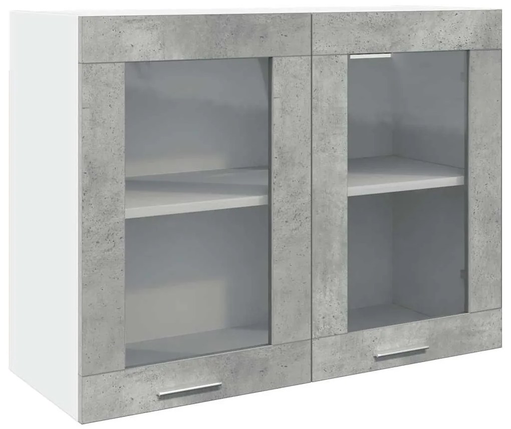 függő üvegszekrény betonszürke 80x31x60 cm