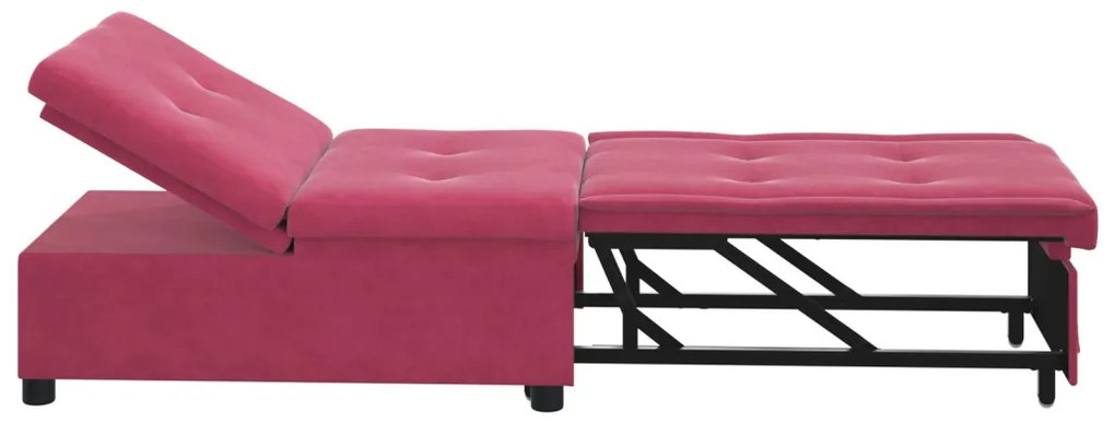 Kanapéágy bordó 67 x 194 x 38 cm Bársony