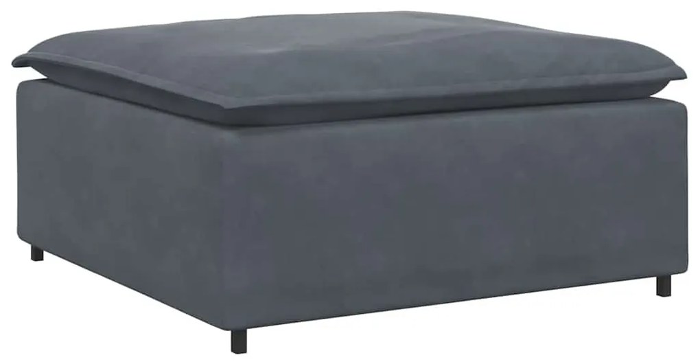 sötétszürke moduláris kanapé lábzsámoly modul 100x100x48 cm
