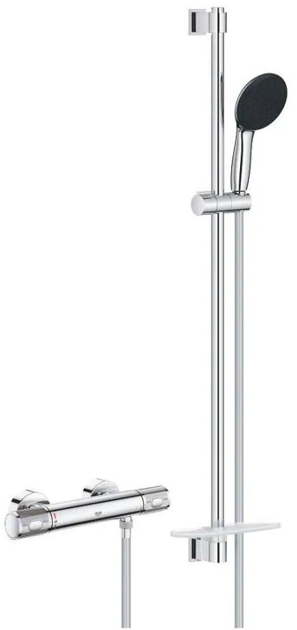 GROHE 34853001 - termosztátos zuhanycsaptelep PRECISION FEEL + 90 cm-es zuhanyszett, króm