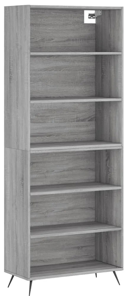 szürke sonoma szerelt fa magasszekrény 69,5x32,5x180 cm