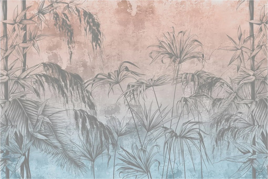 Kép - Trópusi növények a falon (90x60 cm)