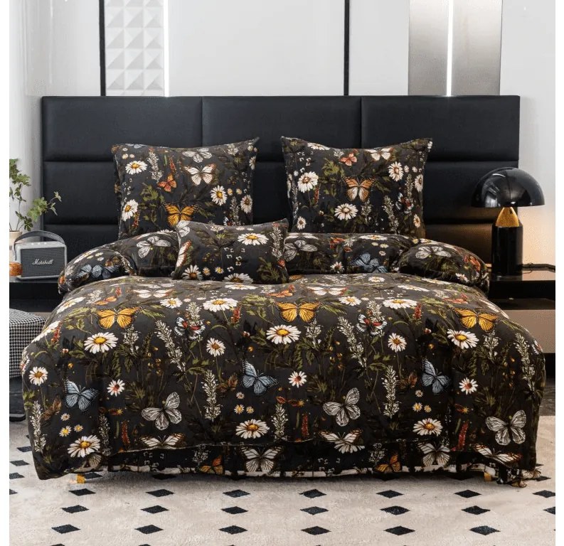Mikroplüss ágynemű MEADOW BUTTERFLY színes Ágyneműhuzat mérete: 2 db 70 x 90 cm | 200 x 220 cm