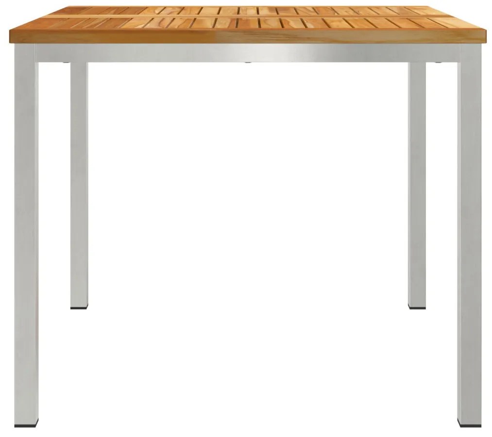 Kültéri Étkezőasztal 90x90x74.5 cm Tömör Tíkfa