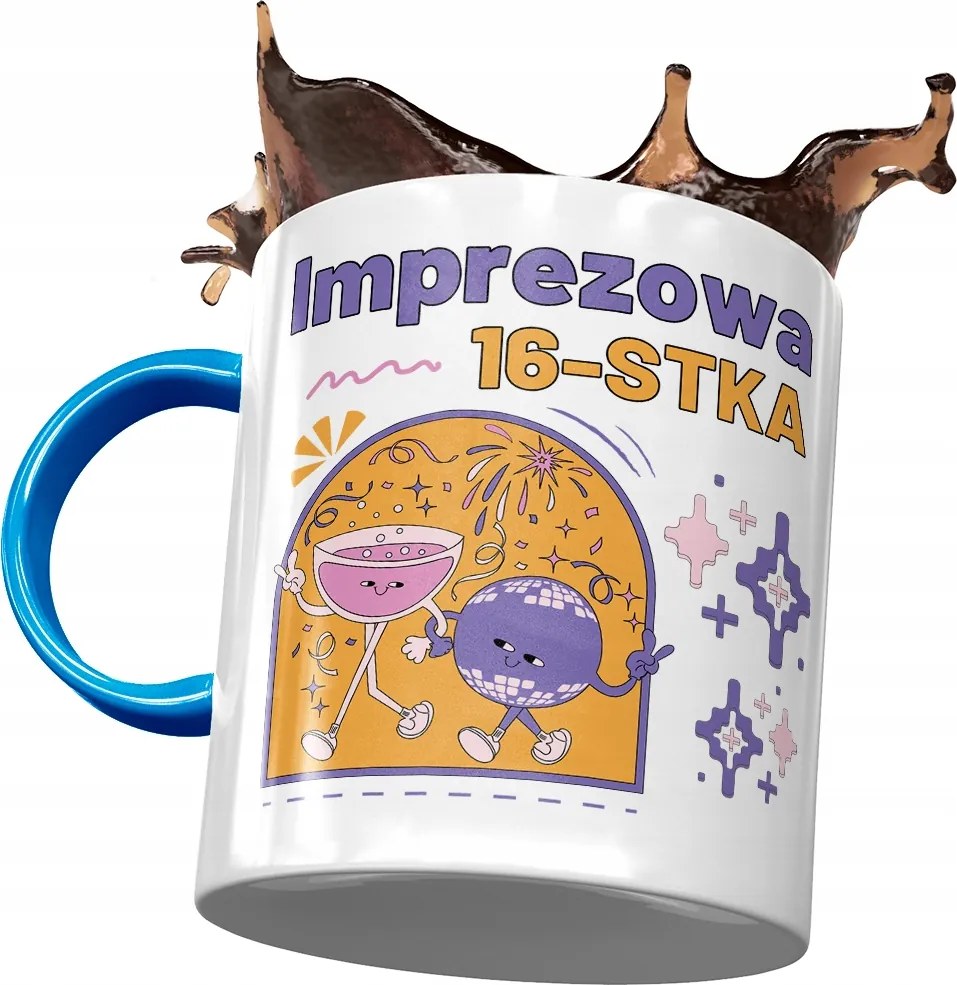 Kék Bögre Születésnapra 16 16. 16. Nyomtatott Fotóval