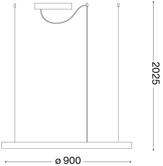 Ideal Lux - ORACLE SLIM LED kábeles csillár LED/53W/230V 3000K átmérő 90 cm arany