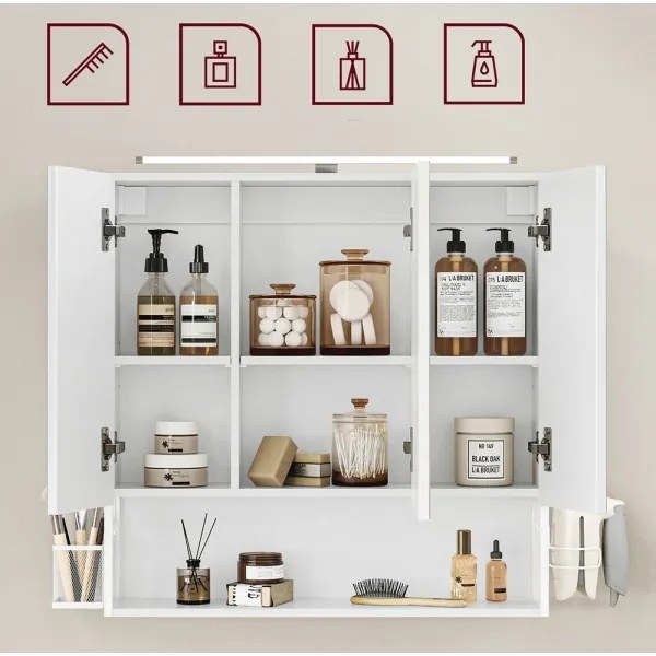 Tükrös fürdőszobaszekrény SKY, fehér