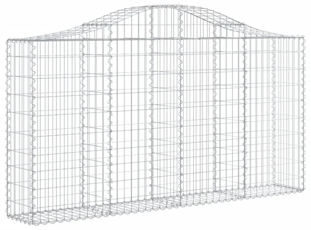 7 db íves horganyzott vas gabion kosár 200x30x100/120 cm