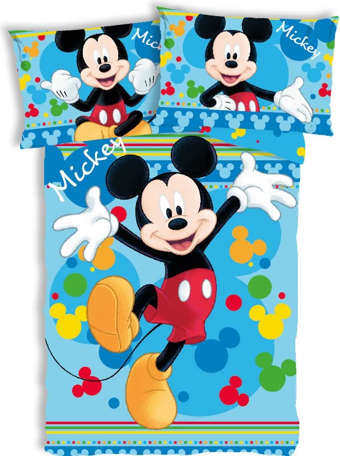 Disney Mickey Joyful gyerek, ovis ágyneműhuzat 100×135 cm, 40×60 cm