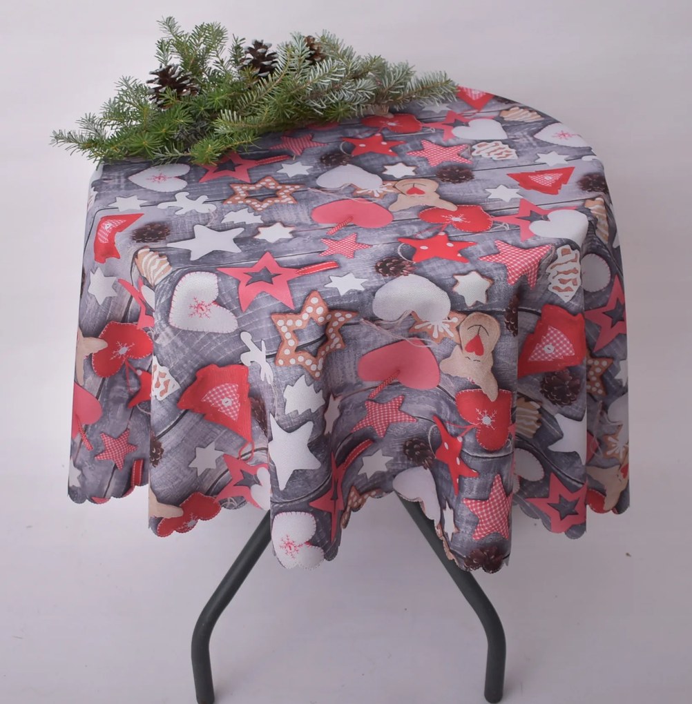 Abrosz Foltálló Karácsony 140 CM Kerek Grafit Karácsonyi Díszek