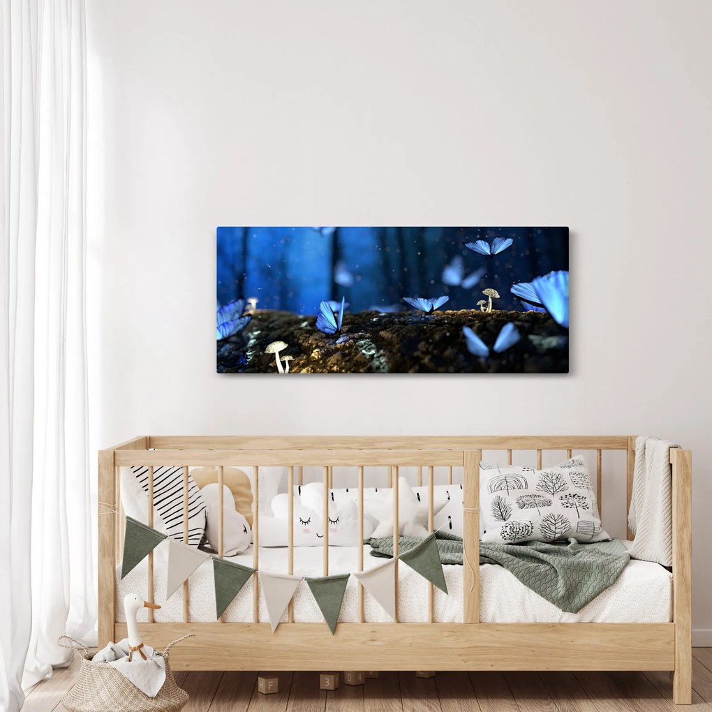 Kék pillangók képe (120x50 cm)