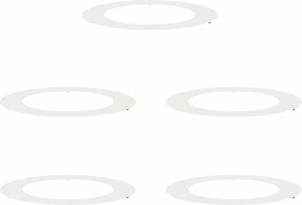 vidaXL Alkalmas lapos fa gyűrűkhez 5 pcs Fehér Ø60 / 90 cm Acél